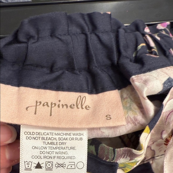 Papinelle Navy Floral Pajama Top with Pink and Yellow Accents - Picture 9 of 10